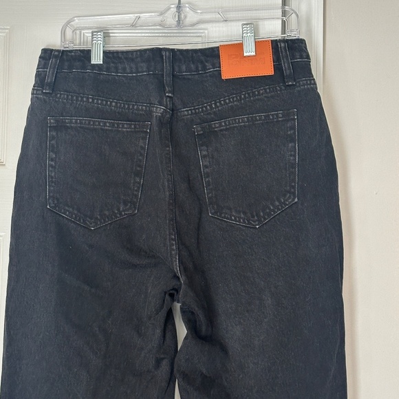 Princess Polly Black Wide Leg Long Jeans Recycled Cotton Size 8 Grunge Y2K - Picture 3 of 7